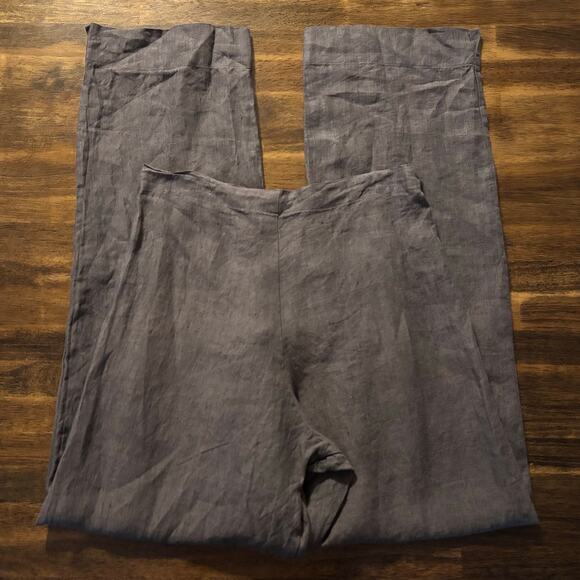 Bryn Walker Women’s Small 100% Linen Pants Pull On Wide Straight Leg High Rise - Picture 3 of 12